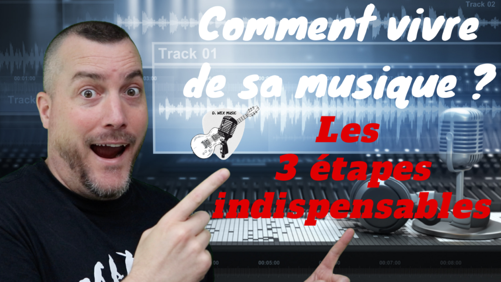 Il s'agit de la miniature de ma vidéo "comment vivre de sa musique" sur ma chaîne YouTube.