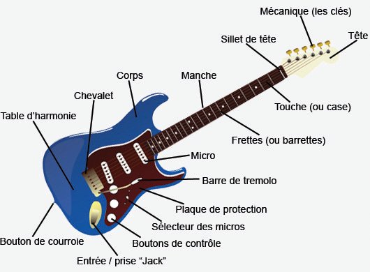 Comment fonctionne une guitare ? Apprendre la guitare (partie 1) : description d'une guitare électrique 