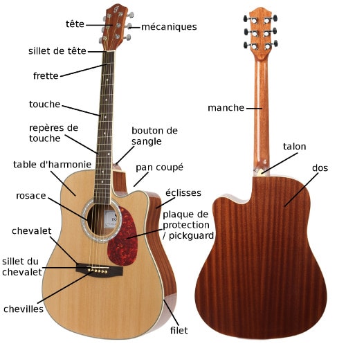 Comment fonctionne une guitare ? Apprendre la guitare (partie 1) : description d'une guitare folk